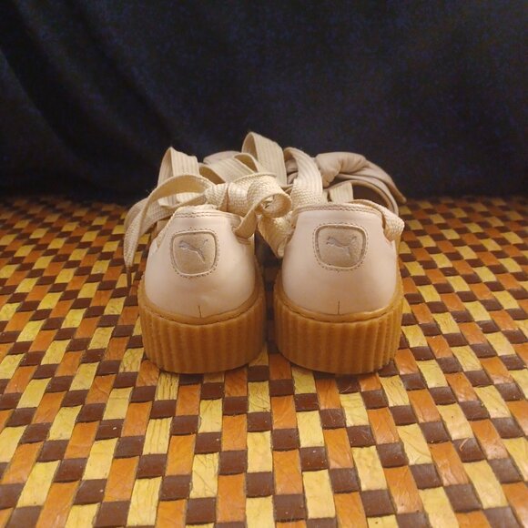 Fenty Puma Puma Fenty Rihanna Leather Tie Creepers Flats Beige Size 8.5 - Picture 3 of 6